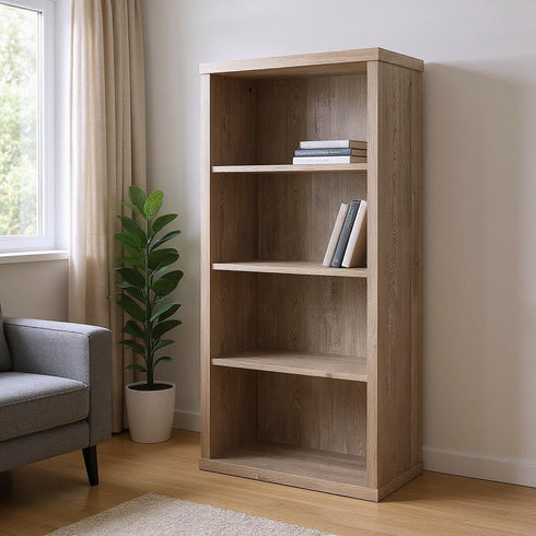 11.75" x 23.75" x 47.5" Cappuccino Particle Board Adjustable Shelves Bookshelf